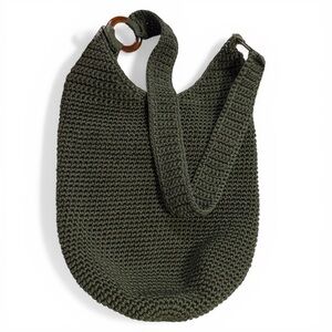 Beautiful Unbranded crocheted medium green boho bag